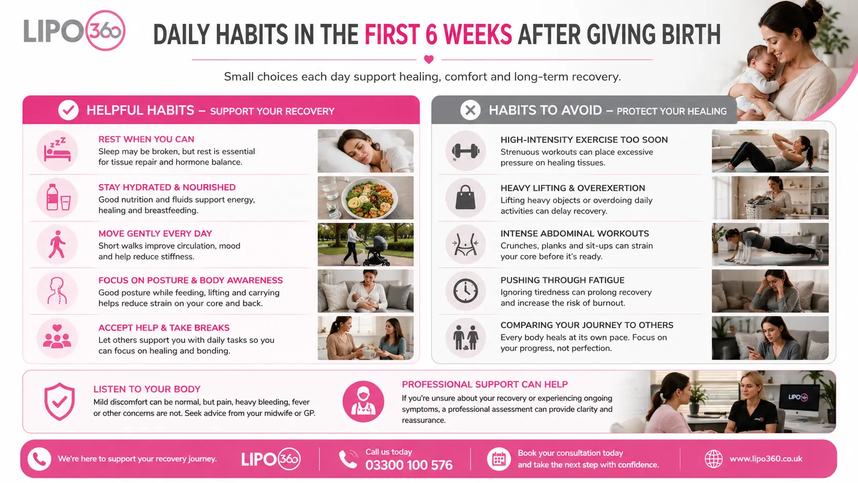 First 6 Weeks After Giving Birth To Avoid Diastasis Recti Eastleigh  : Daily Habits in the First 6 Weeks After Giving Birth 